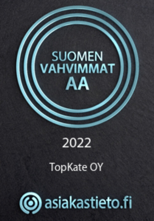 Topkate Oy - Suomen vahvimmat AA -sertifikaatti